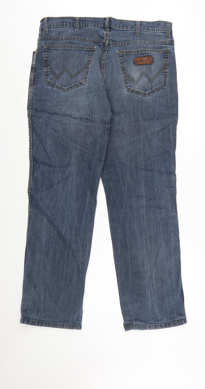 Wrangler Men's Blue Regular Fit Texas Stretch Straight Jeans W36 L32