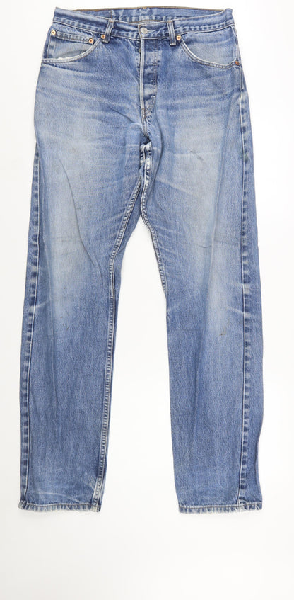Levi's Mens Blue 522 Straight Denim Jeans W34 L36 Classic Cotton