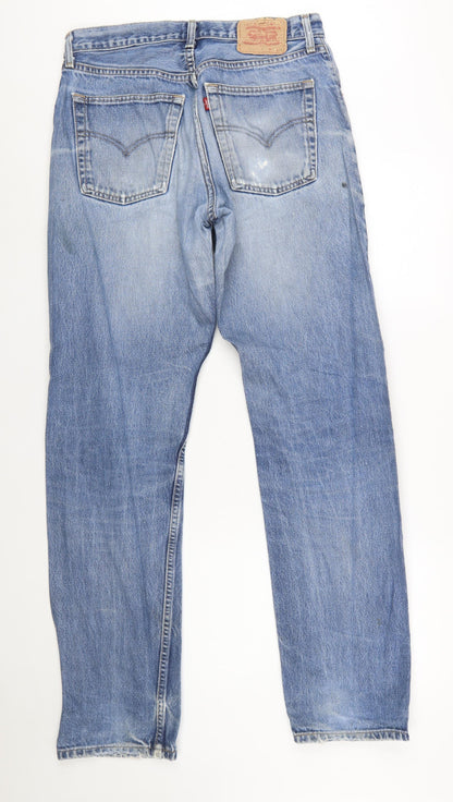 Levi's Mens Blue 522 Straight Denim Jeans W34 L36 Classic Cotton