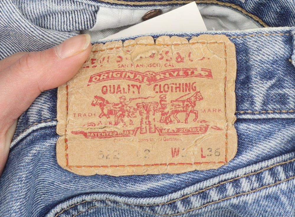 Levi's Mens Blue 522 Straight Denim Jeans W34 L36 Classic Cotton