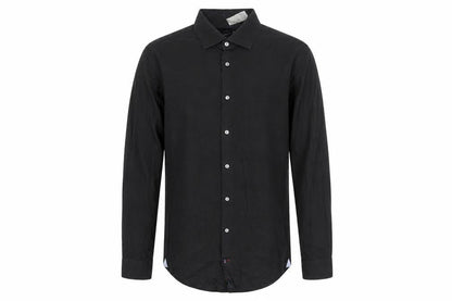 Tommy Hilfiger Men’s Black Slim Fit Long Sleeve Button-Up Shirt 40
