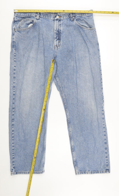 Wrangler Men’s Blue Straight Leg Jeans 38x29 Relaxed Fit Denim