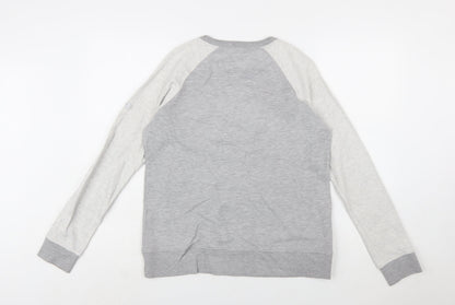 Barbour Women Grey Colourblock Logo Sweatshirt UK 10 Cotton Blend