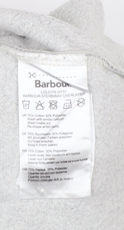 Barbour Women Grey Colourblock Logo Sweatshirt UK 10 Cotton Blend