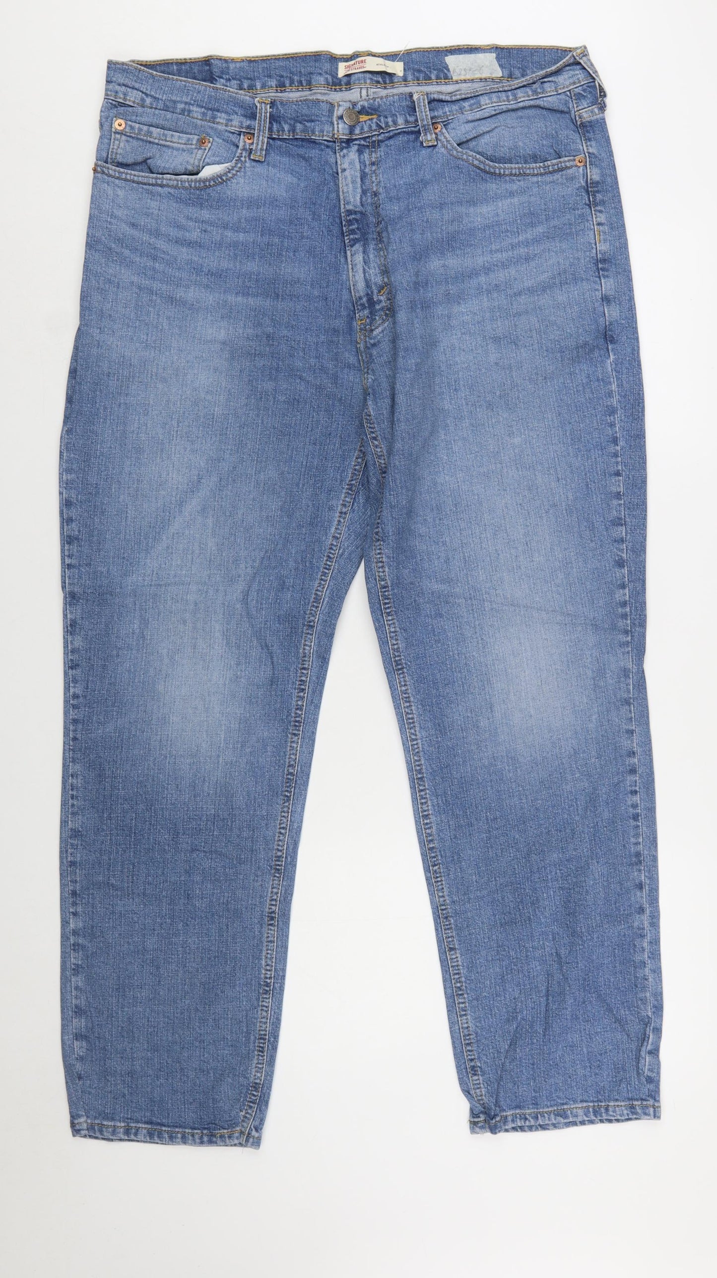 Levi Strauss Men's Blue 38W 30L Straight Fit Denim Jeans