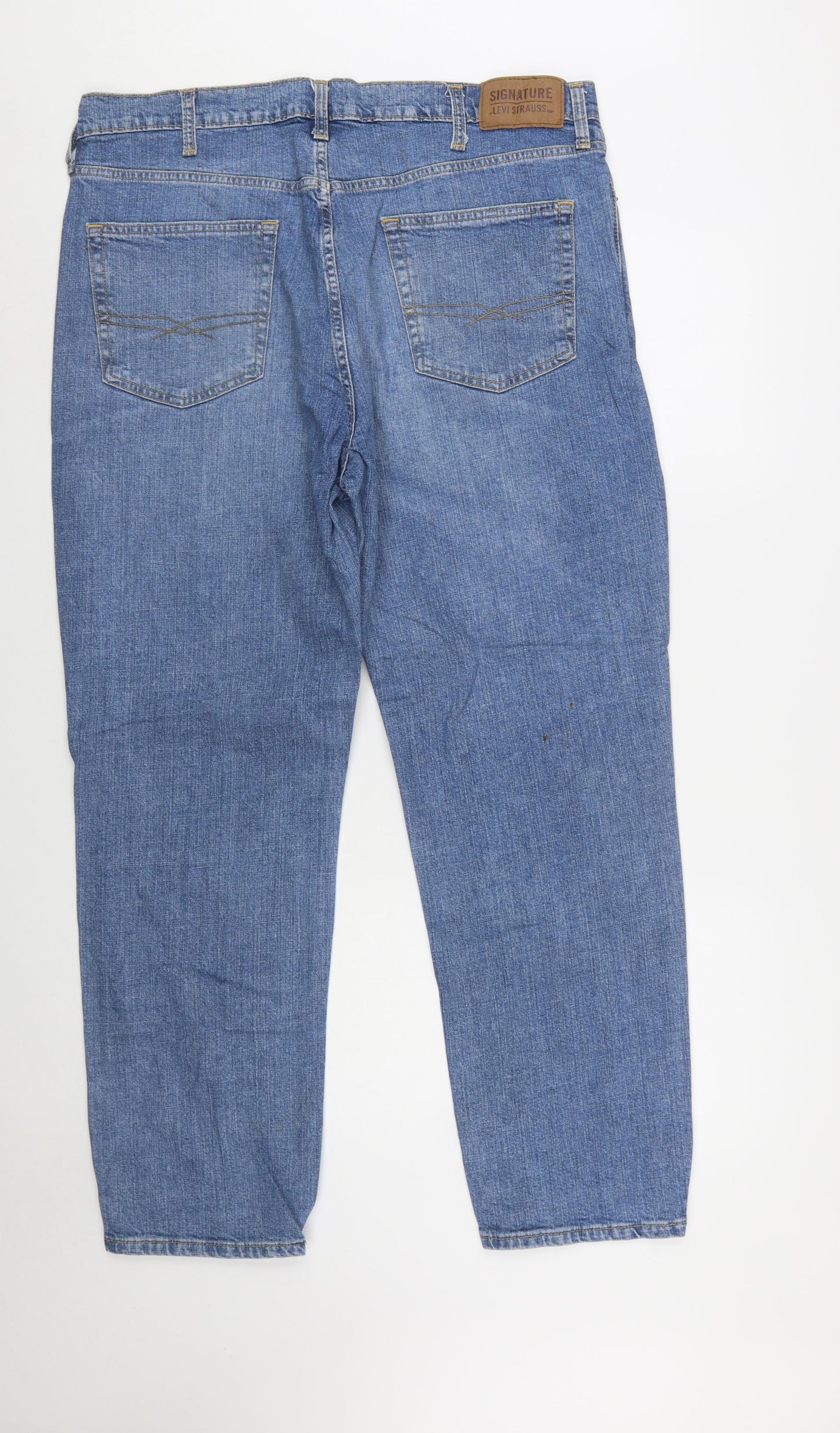 Levi Strauss Men's Blue 38W 30L Straight Fit Denim Jeans