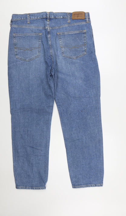 Levi Strauss Men's Blue 38W 30L Straight Fit Denim Jeans