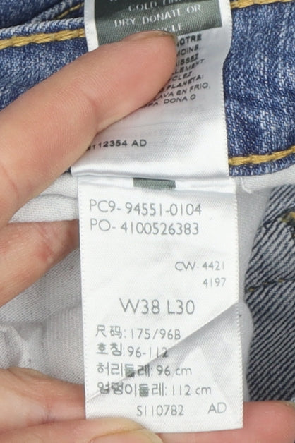 Levi Strauss Men's Blue 38W 30L Straight Fit Denim Jeans