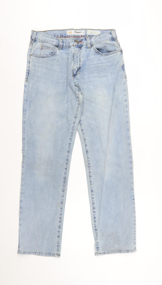 Lee Men’s Blue Regular Fit Tapered Denim Jeans 30W 30L