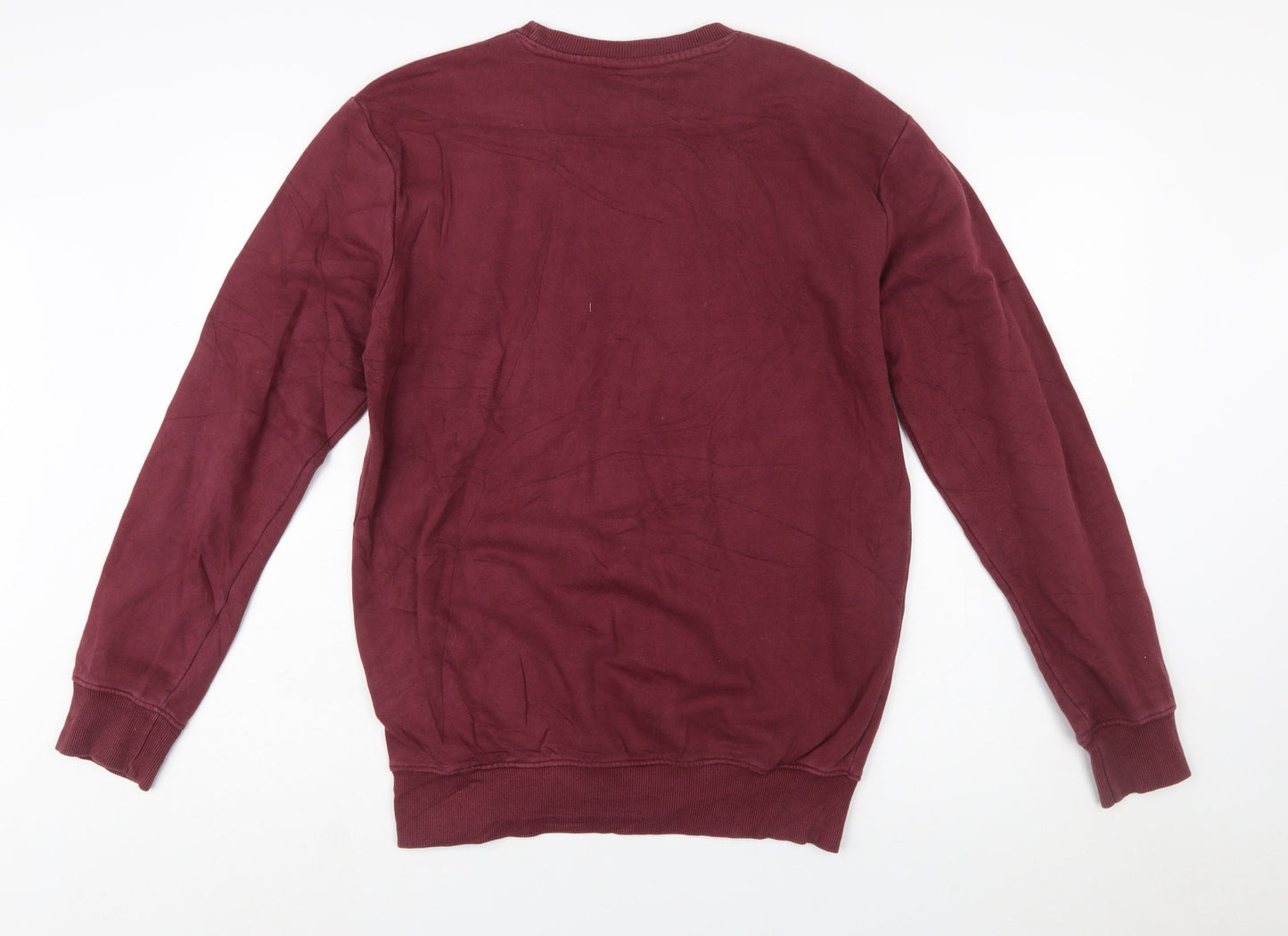 Ellesse Men’s Red Crew Neck Logo Pullover Sweatshirt Size S