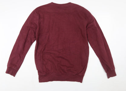 Ellesse Men’s Red Crew Neck Logo Pullover Sweatshirt Size S