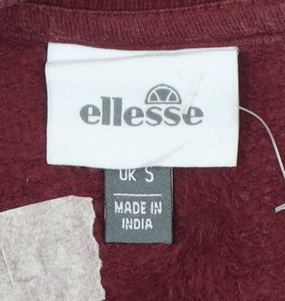 Ellesse Men’s Red Crew Neck Logo Pullover Sweatshirt Size S