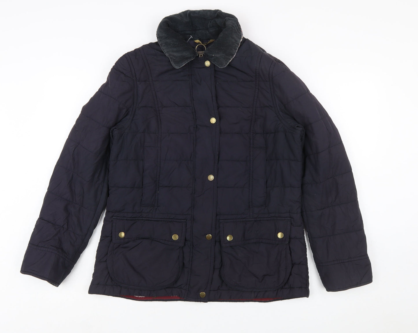 Barbour Womens Blue Quilted Mid-Length Jacket Size 12