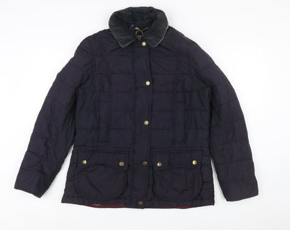 Barbour Womens Blue Quilted Mid-Length Jacket Size 12