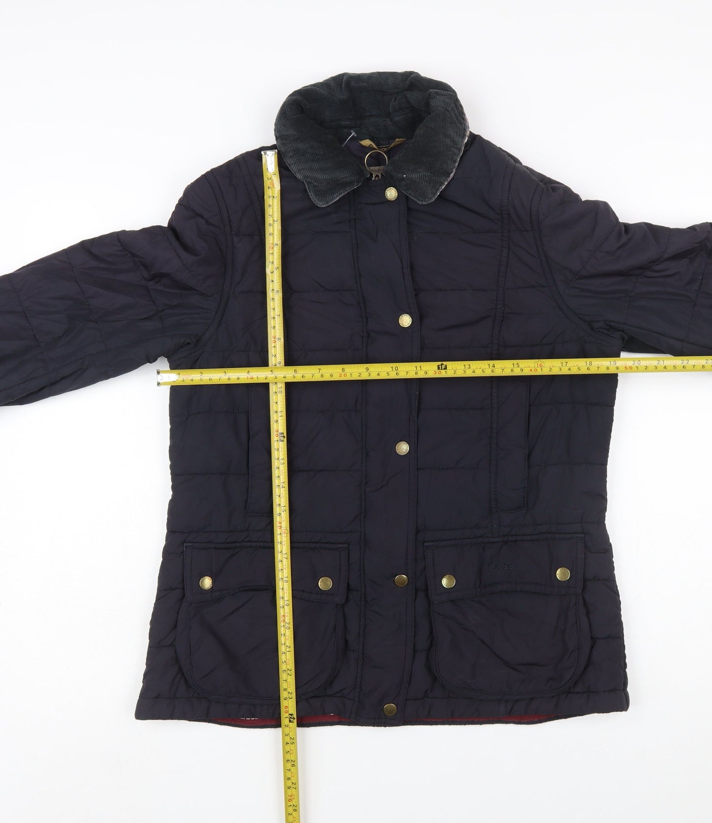 Barbour Womens Blue Quilted Mid-Length Jacket Size 12