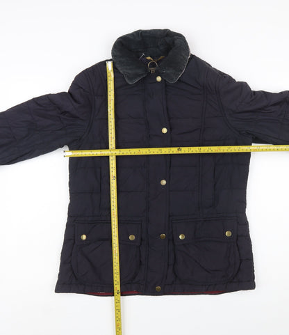 Barbour Womens Blue Quilted Mid-Length Jacket Size 12
