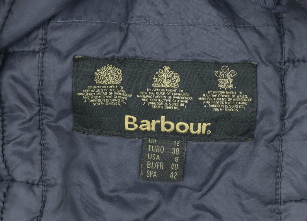 Barbour Womens Blue Quilted Mid-Length Jacket Size 12