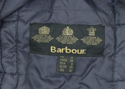 Barbour Womens Blue Quilted Mid-Length Jacket Size 12