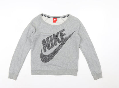 Nike Womens Grey Crew Neck Pullover Sweatshirt XS