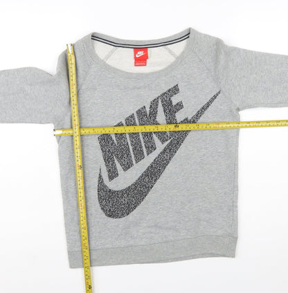 Nike Womens Grey Crew Neck Pullover Sweatshirt XS