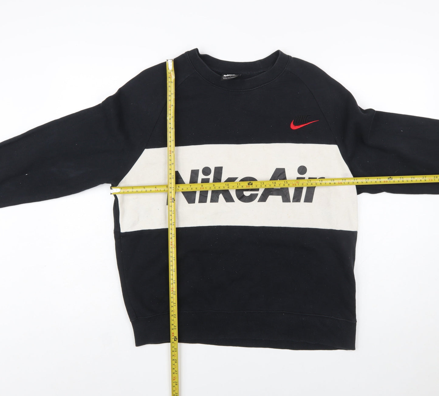 Nike Men's Black & White Crew Neck Sweatshirt Small Graphic Pullover
