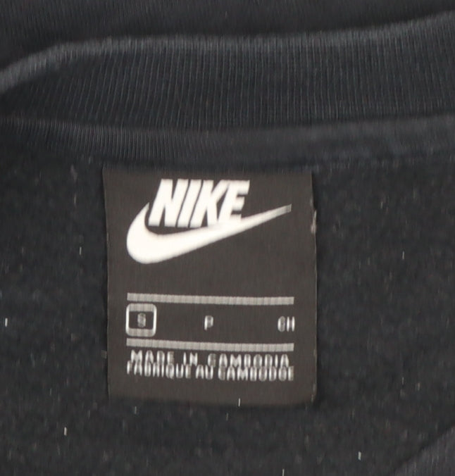Nike Men's Black & White Crew Neck Sweatshirt Small Graphic Pullover