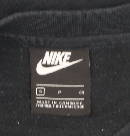 Nike Men's Black & White Crew Neck Sweatshirt Small Graphic Pullover