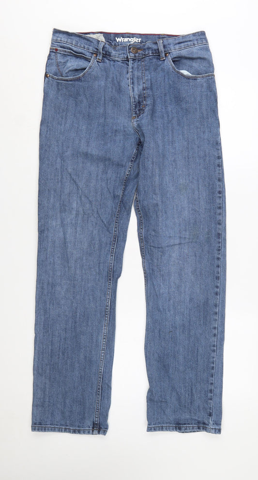 Wrangler Men's Blue Straight Denim Jeans W33 L32
