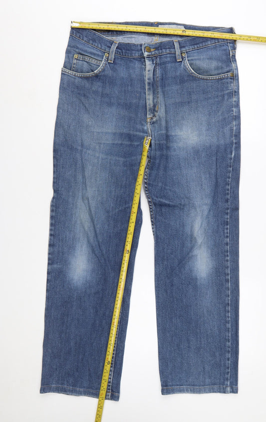 Lee Men's Blue Straight Fit Brooklyn Jeans W36 L30