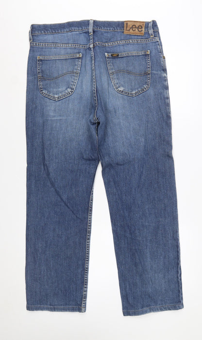 Lee Men's Blue Straight Fit Brooklyn Jeans W36 L30