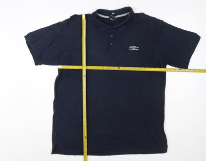 Umbro Men's Blue XL Polo Shirt Classic Sports Logo
