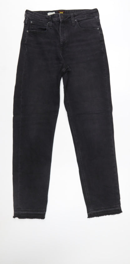 Lee Women’s Black Carol Straight Leg Jeans W29 L35 Stretch Denim