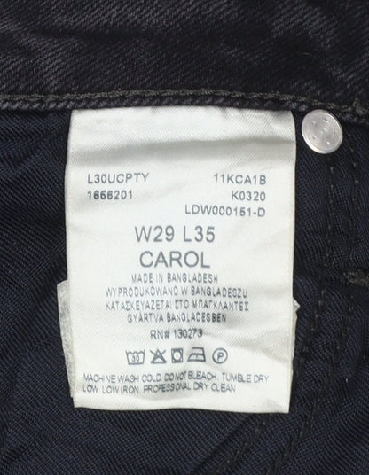 Lee Women’s Black Carol Straight Leg Jeans W29 L35 Stretch Denim