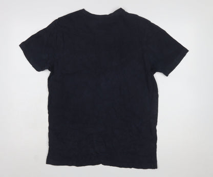 Ellesse Men's Blue Regular Fit Cotton Crew Neck Logo T-Shirt L