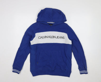 Calvin Klein Jeans Boys Blue Pullover Hoodie M (10/12) Cotton Blend