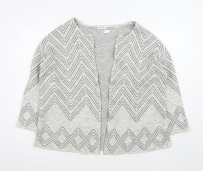 Gallery Women's Grey Large Knit Cardigan Jumper