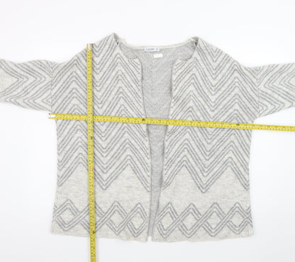 Gallery Women's Grey Large Knit Cardigan Jumper
