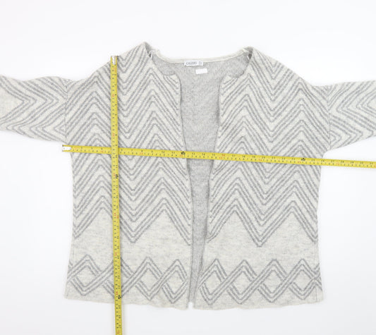 Gallery Women's Grey Large Knit Cardigan Jumper