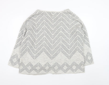 Gallery Women's Grey Large Knit Cardigan Jumper