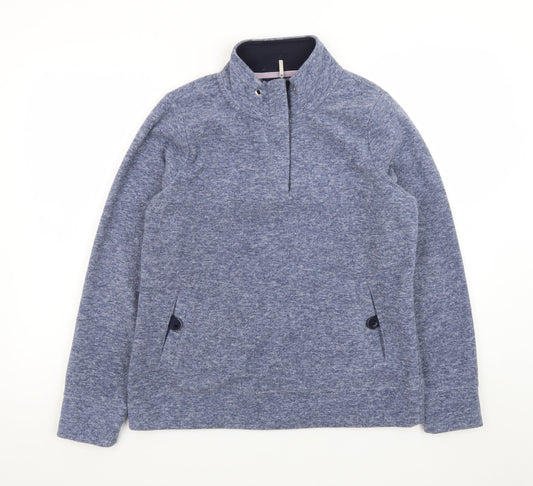 Maine New England Womens Blue 1/4 Zip Fleece Sweatshirt Size 12