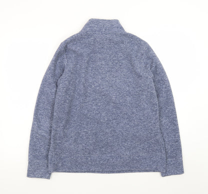 Maine New England Womens Blue 1/4 Zip Fleece Sweatshirt Size 12