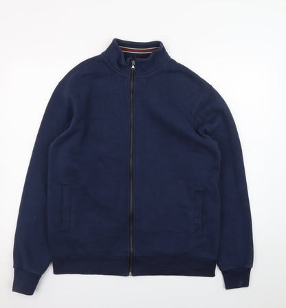 St. Bernard Men's Blue Full Zip Sweatshirt Medium Regular Fit