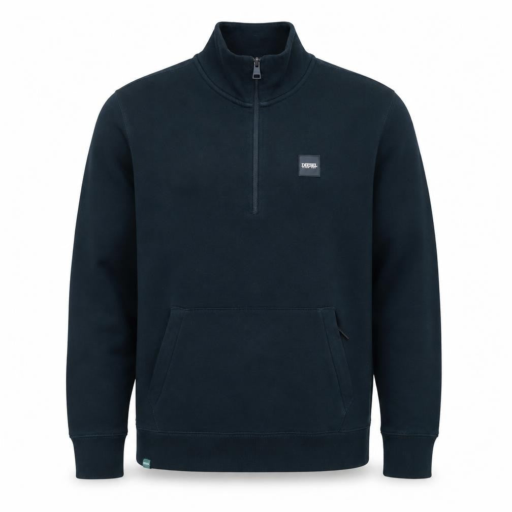 Diesel Men's Green 1/4 Zip Fleece Sweatshirt M Pullover