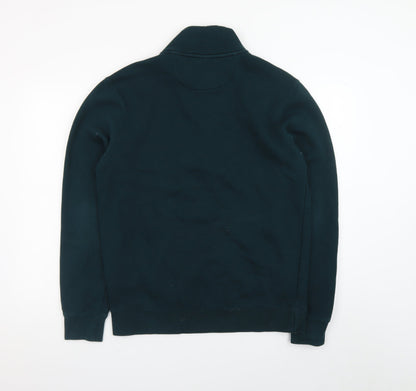 Diesel Men's Green 1/4 Zip Fleece Sweatshirt M Pullover
