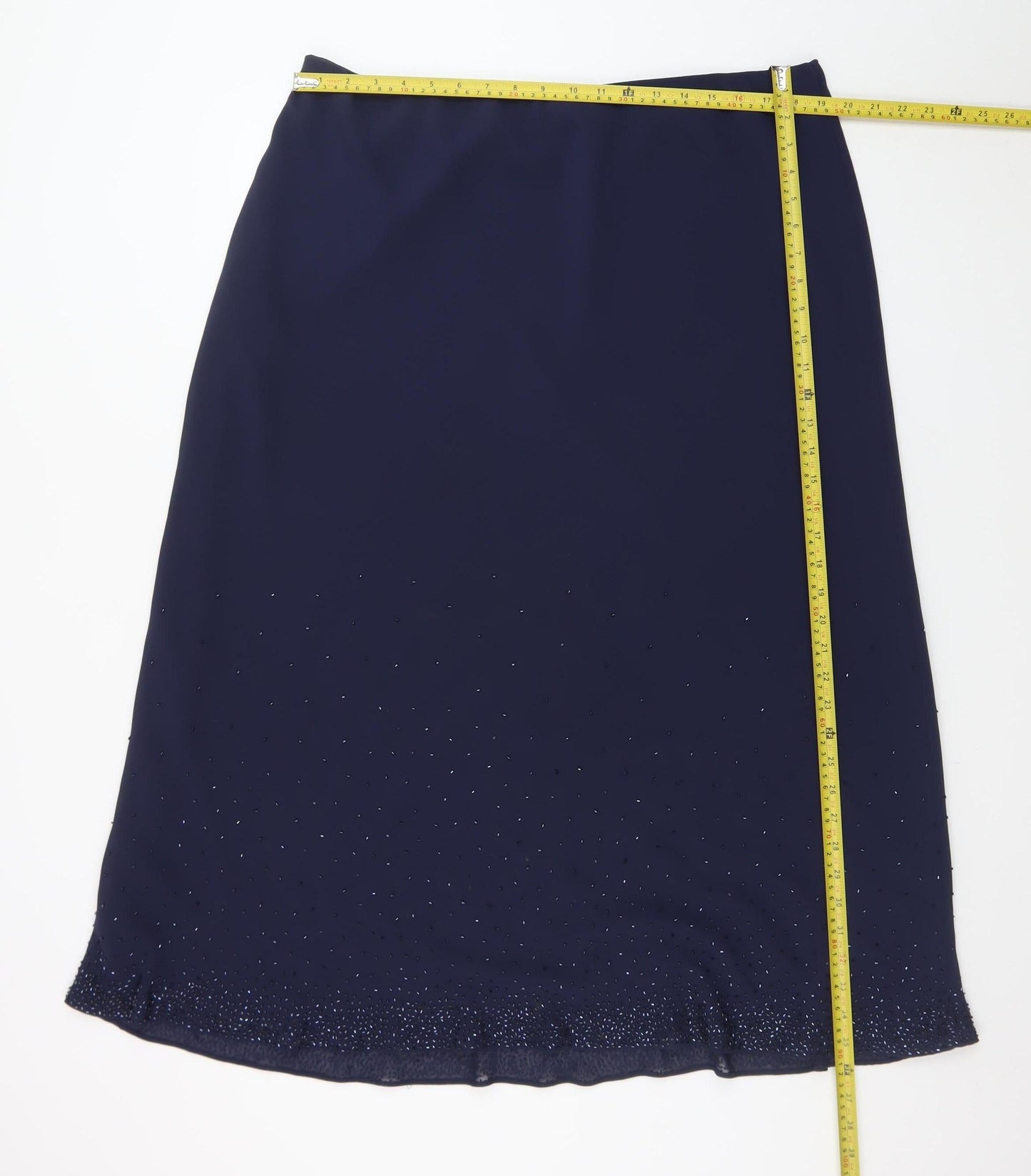 Personal Choice Women's Blue Beaded Midi Skirt Size 22