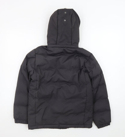 Trespass Boys Black 9-10 Years Waterproof Hooded Puffer Jacket