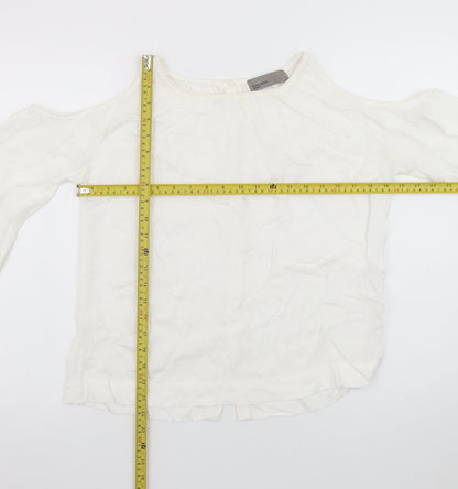 Vero Moda Women's White Cold Shoulder Blouse Size L