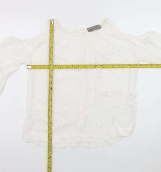 Vero Moda Women's White Cold Shoulder Blouse Size L