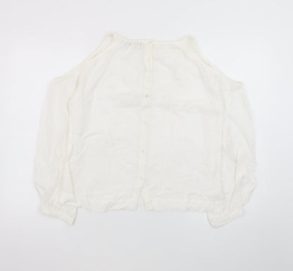 Vero Moda Women's White Cold Shoulder Blouse Size L