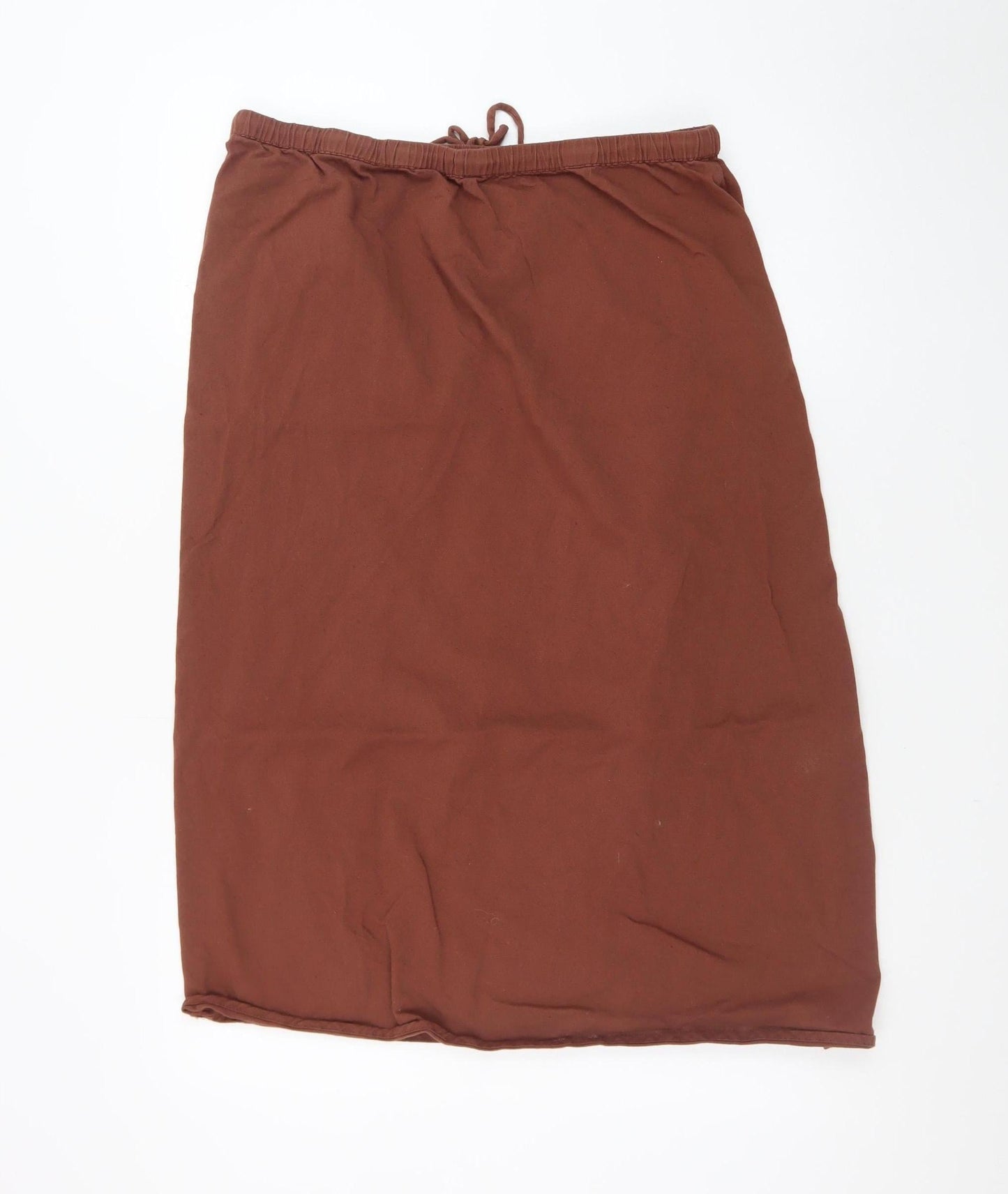 Dunnes Stores Women’s Brown Midi Linen Cotton Straight Skirt Size 14